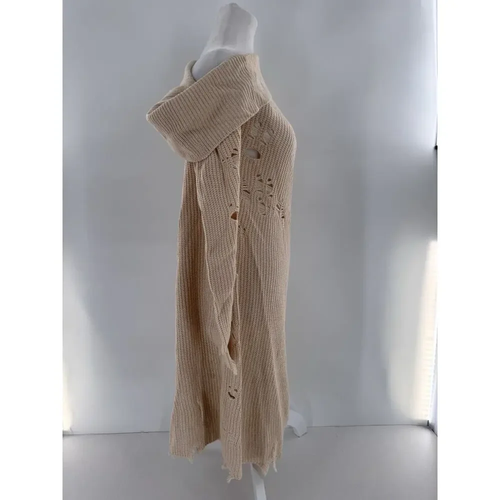 Fashion Nova Sweater Dress Plus Sz 2X One Shoulder Sexy Grunge Distressed Club - Picture 8 of 16